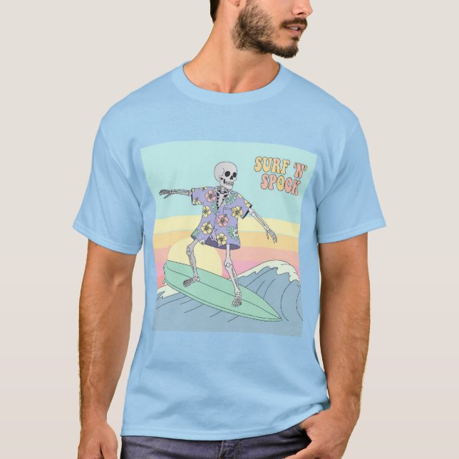 Camiseta Surf "N" Spook Skeleton Surfer (Frente)