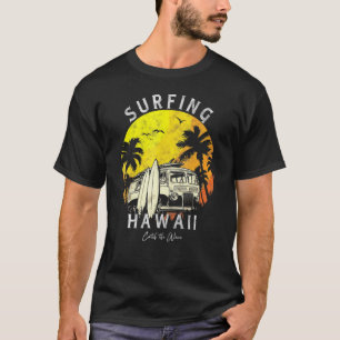 Camiseta Surf Na Árvore De Palma De Onda Navegando No Havaí
