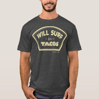 Camiseta Surf Para Tacos Mens Mulheres Crianças