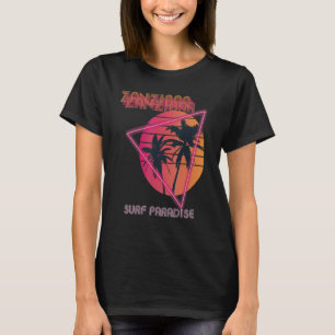 Camiseta Surf Paraíso Zanzibar Retro Beach Palm tree Vacat