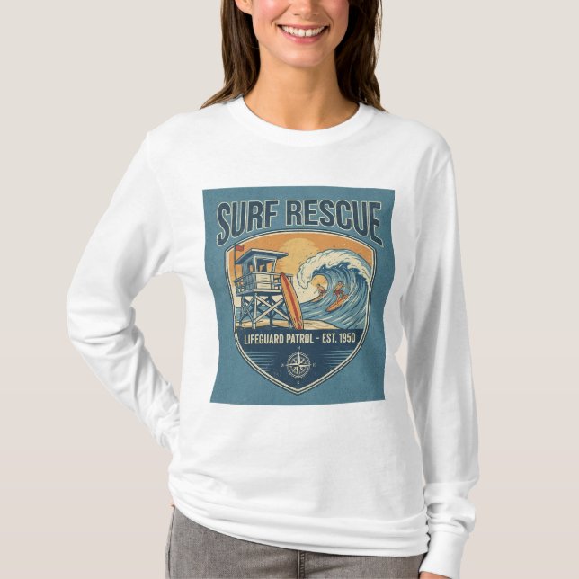 Camiseta Surf Rescue Lifeguard Patrol Est 1950 (Frente)