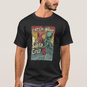 Camiseta Surf Retro Vintage Octopus Surfboard California Sa