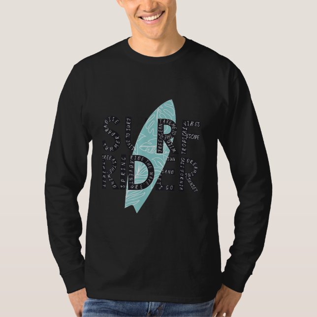 Camiseta Surf Rider Typografia surfboard ummer Cotação Surf (Frente)