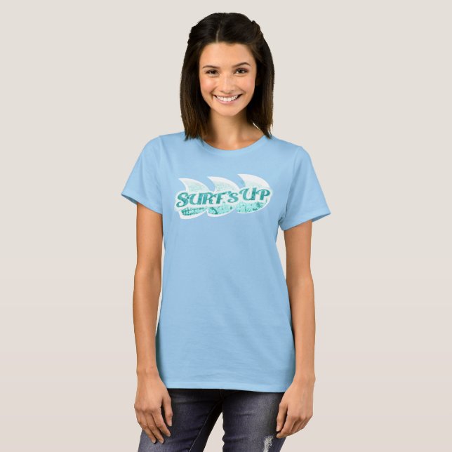 Camiseta Surf, senhoras aqua, no topo (Frente Completa)