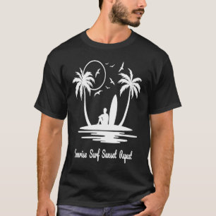 Camiseta Surf Sunrise Repetitiva Sunset Surfer Beach Pa