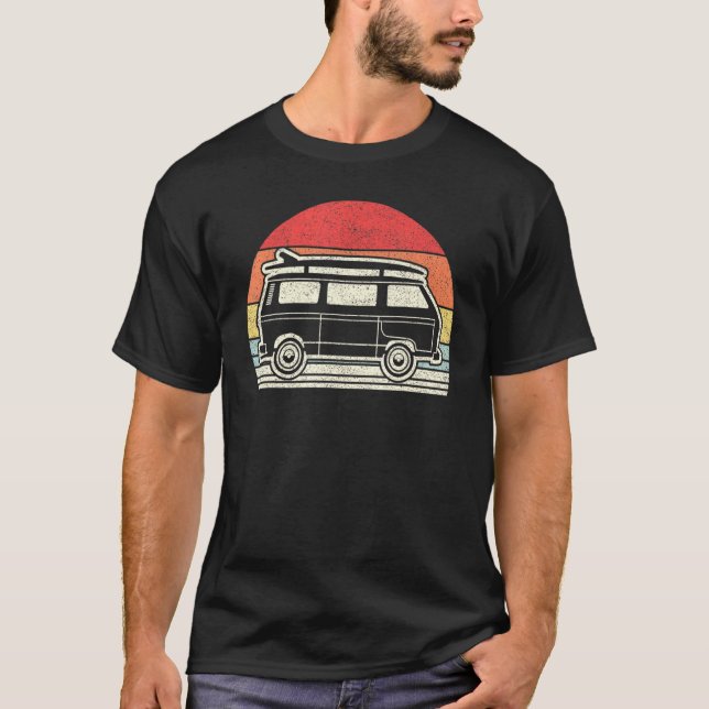 Camiseta Surf Vintage Retro Camper Camper Van (Frente)