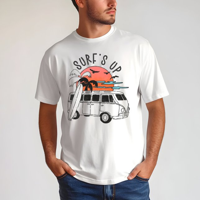 Camiseta Surf Vintage Summer Van Sunset (Criador carregado)
