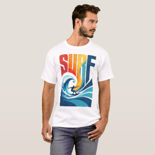 Camiseta SURF Wave Surfer – Arte de Estilo de Vida Surf Ret