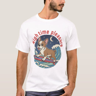 Camiseta Surfando Frenchie sob a Luz do Luar - Cachorro Ret