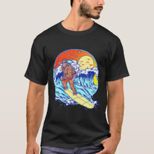 Camiseta Surfando no Bigfoot Praia Divertida Sasquatch Surf