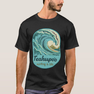 Camiseta Surfando Teahupoo Polinésia Francesa Taiti Teahupo