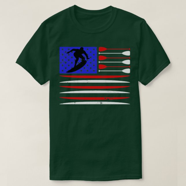 Camiseta Surfão de Navegação com Bandeira dos EUA (Frente do Design)