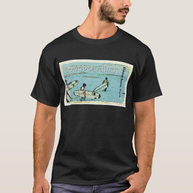 Camiseta Surfar de Longboarding Huanchaco Peru (Frente)