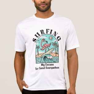 Camiseta Surfar, Desculpe Por Areia Em Todo Lugar
