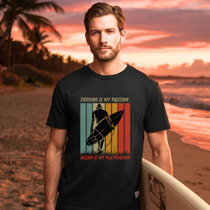 Camiseta Surfar É Minha Paixão Oceano É Meu Playground Sur