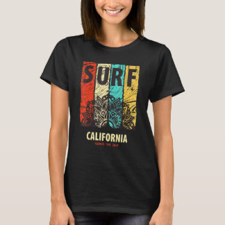 Camiseta Surfar na Costa da Califórnia Ondas de Verão