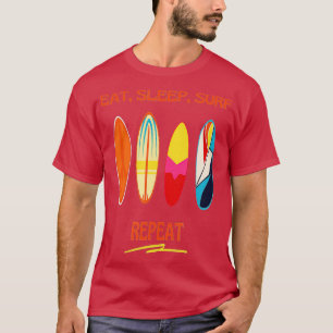 Camiseta Surfar Surfboard Comer Surf Sono Repetir Surf Retr