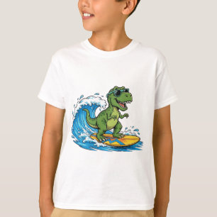 camiseta surfasaurus um dinossauro surfista