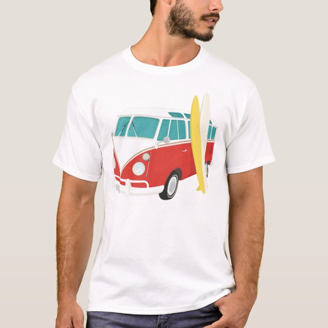 Camiseta Surfboard e Combi Van Men's Tee (Frente)