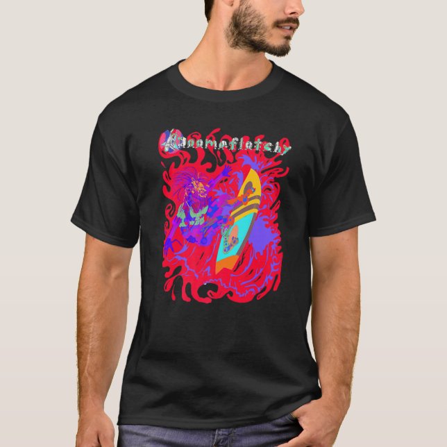 Camiseta Surfboard Robot Surfing Psicedélico (Frente)