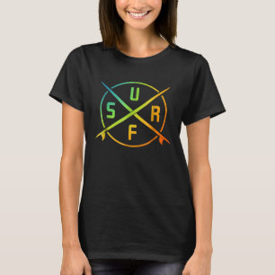 Camiseta Surfboard Surfing Rainbow Colour