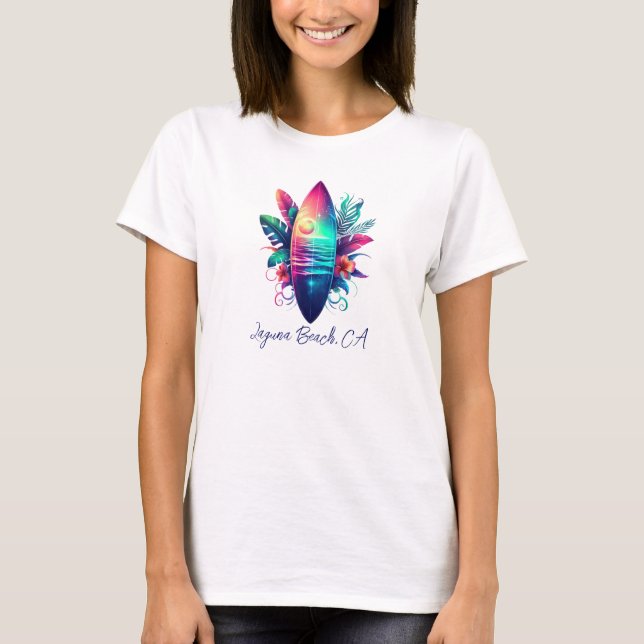 Camiseta Surfboard Tropical Beach- (Frente)