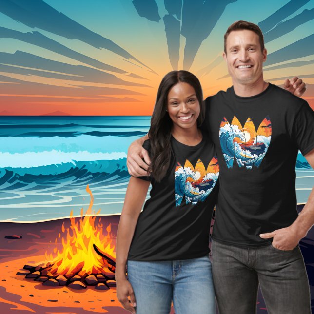 Camiseta Surfboards de Ondas de Navegação (Criador carregado)