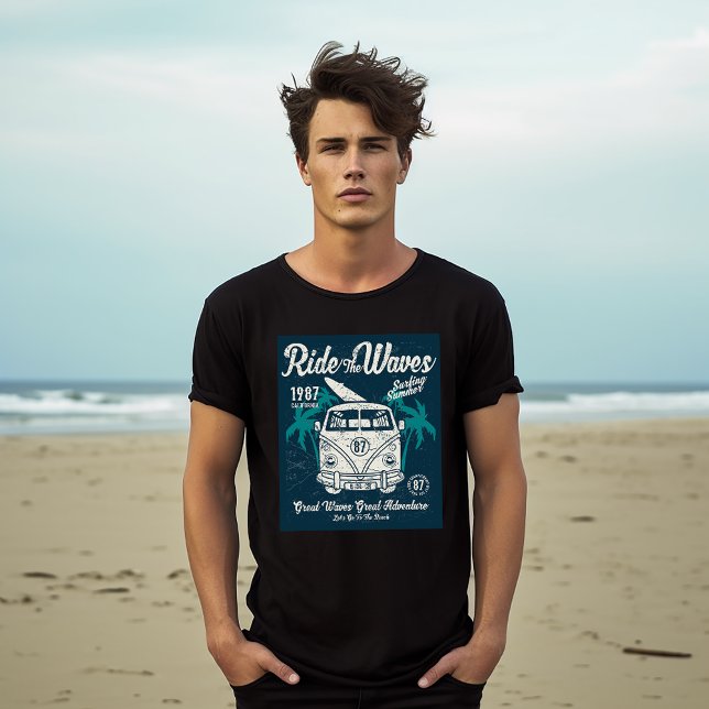 Camiseta Surfe as Ondas Retro Surf (Criador carregado)