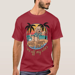 Camiseta Surfe as Vibrações do Goldendoodle – Cara, Onde Es