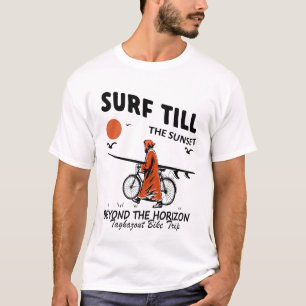 Camiseta Surfe até o pôr do sol além do horizonte
