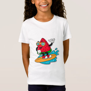Camiseta Surfe de melancia com retro bonito