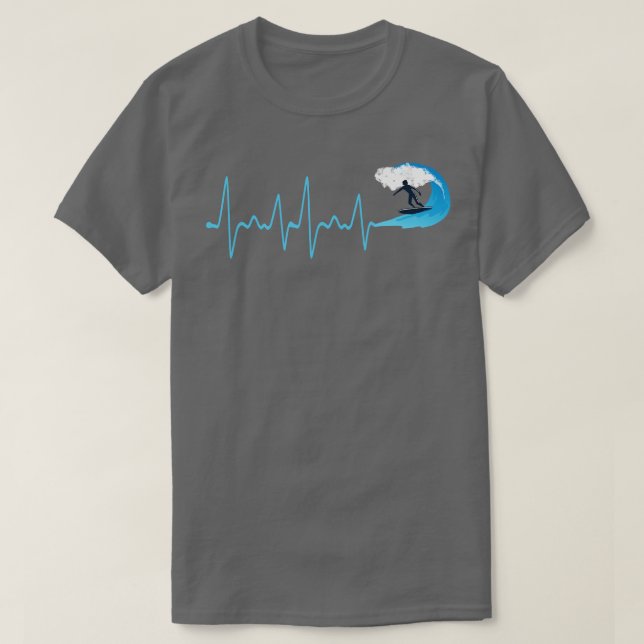 Camiseta Surfe de Pulso de Ondas de Água (Frente do Design)