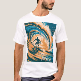 Camiseta Surfe de Texto Personalizado Onda de Navegação Mín
