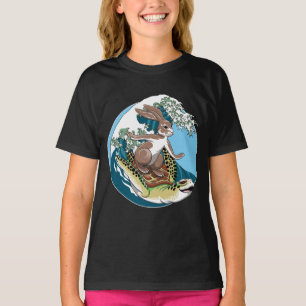 Camiseta Surfe de Verão - Ilustração de Tartaruga e Coel