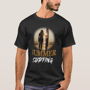 Camiseta Surfe de Verão Víbias Vacinas Humorosas Dizendo