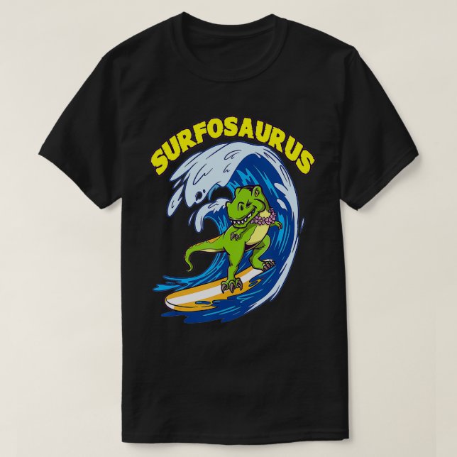 Camiseta Surfe do Surfosaurus TRex Funny Surfe do Trex Dino (Frente do Design)