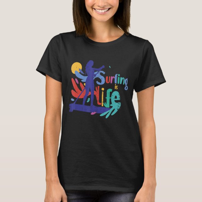 Camiseta Surfe é Surfe de Mulher da Vida (Frente)