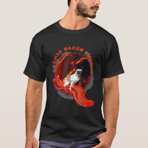 Camiseta Surfe Engraçado Cachorro Dando Presente Bacon Cósm