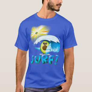 Camiseta surfe engraçado em abacate 22
