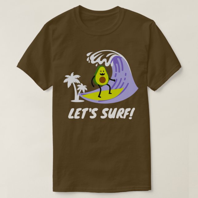 Camiseta Surfe engraçado em abacate 60 (Frente do Design)