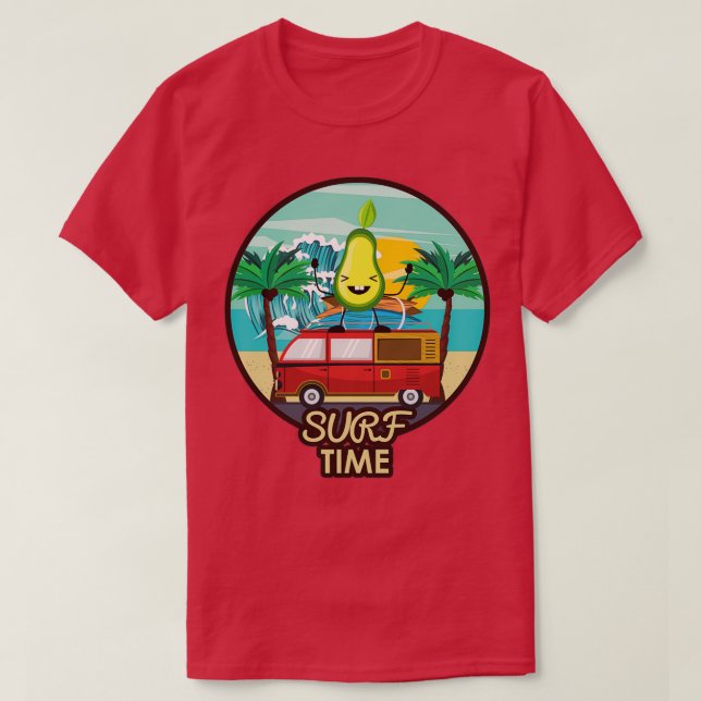 Camiseta Surfe engraçado em abacate 67 (Frente do Design)