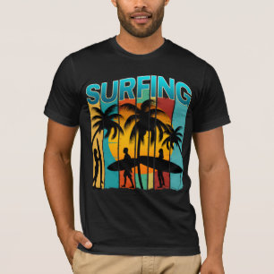Camiseta surfe férias de verão surfando