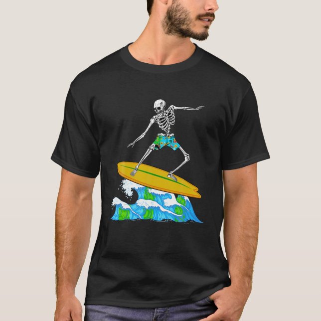 Camiseta Surfe legal Para Homens Surfijiboia-Esquelética (Frente)