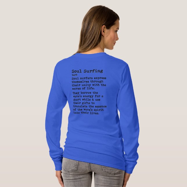 Camiseta Surfe na Alma: Pescoço da Tripulação de Longa Dist (Parte Traseira Completa)
