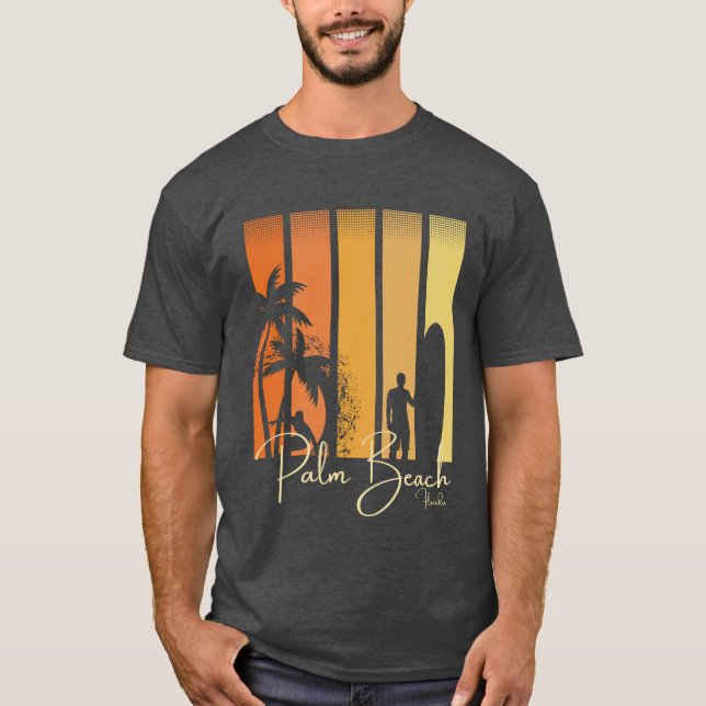 Camiseta Surfe na Praia de Palm Beach Flórida (Frente)