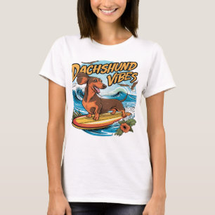 Camiseta Surfe no Dachshund Riding