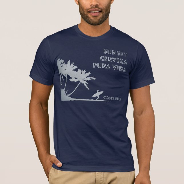 Camiseta Surfe no Sunset Cerveza da Costa Rica (Frente)