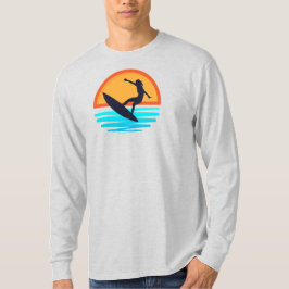 Camiseta Surfe no Sunset Retro _ Vibes de Praia Vintage