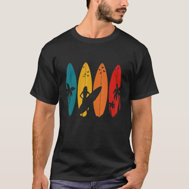 Camiseta Surfe Surfboards Vintage Surfboarder Classet (Frente)
