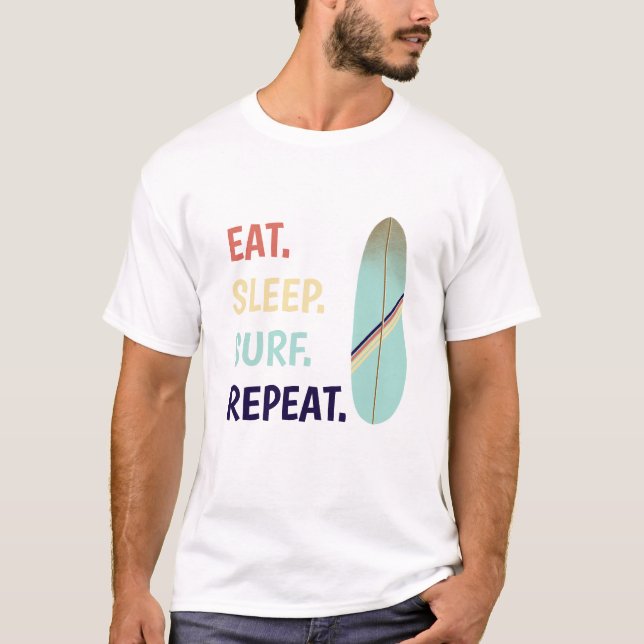 Camiseta Surfer Azul de Superfície da Placa Retroativa lega (Frente)